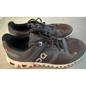 On Running Women's Gray and Pink Cloudflow Athletic Sneakers